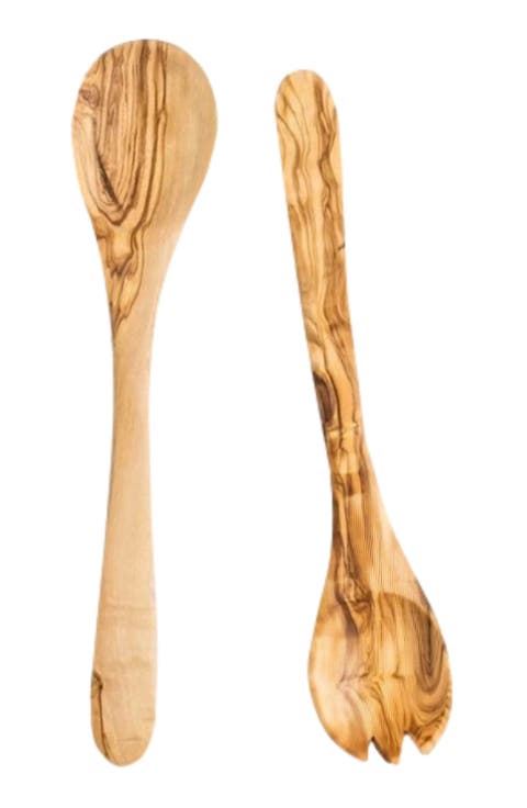 Olive Wood Utensils Serving Set