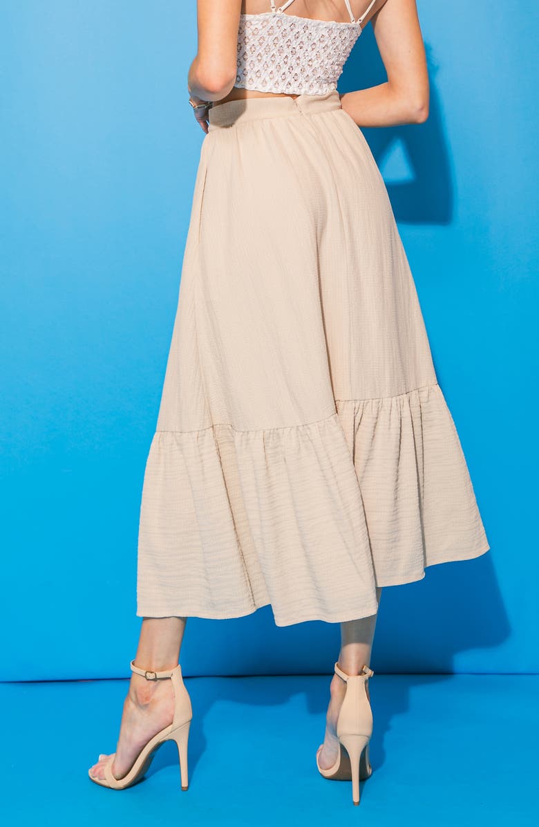 FLYING TOMATO Textured Midi Skirt, Alternate, color, Natural