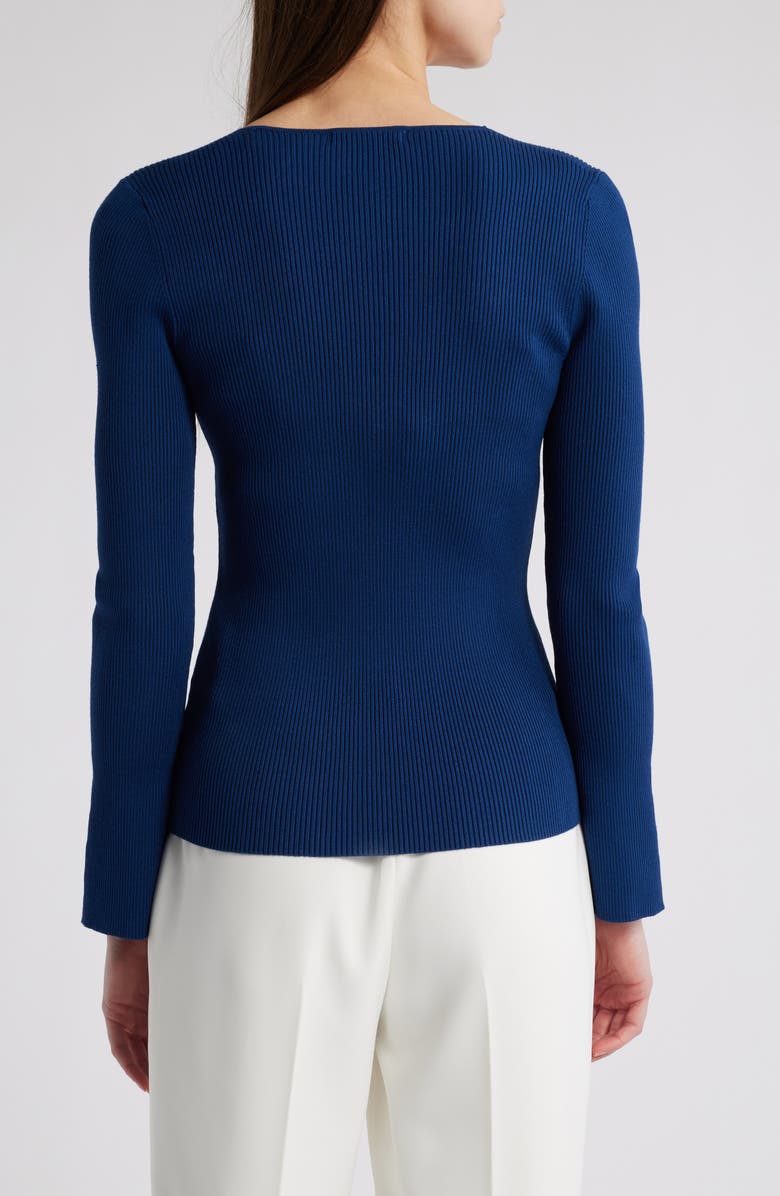 Elie Tahari The Sydney Rib Sweetheart Sweater, Alternate, color, 