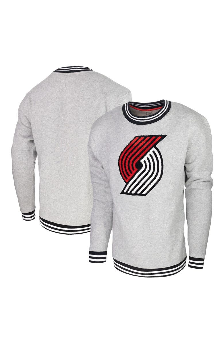 Stadium Essentials Men's Stadium Essentials Heather Gray Portland Trail Blazers Club Level Pullover Sweatshirt, Main, color, Heather Gray