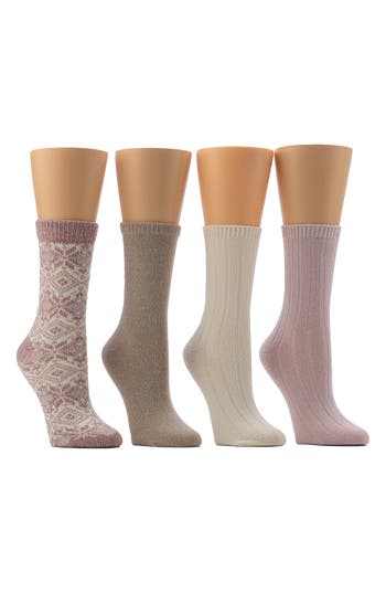Cuddl Duds 4-pack Boot Crew Socks In Multi