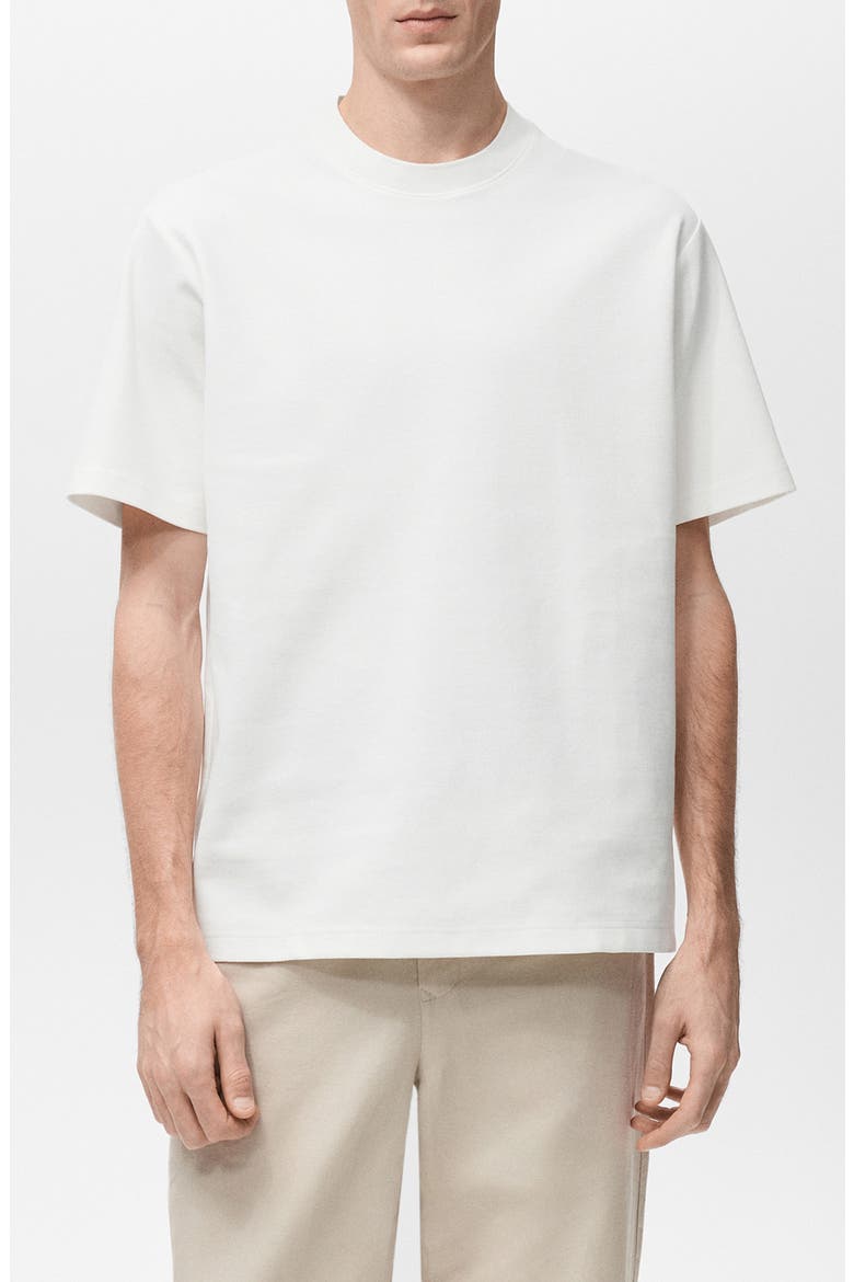 Textured Cotton Blend T-Shirt, Main, color, WHITE