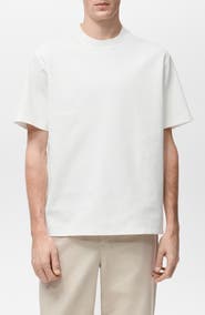 MANGO Textured Cotton Blend T-Shirt