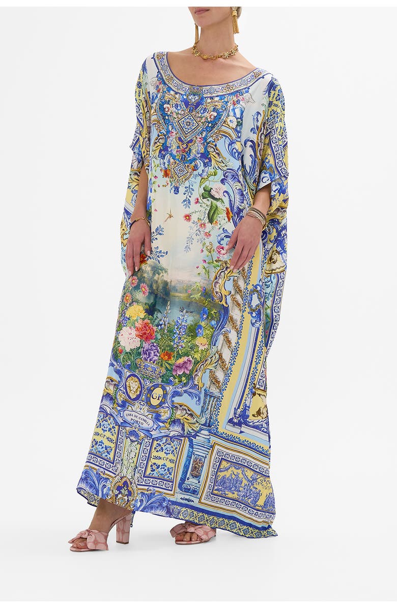 Camilla Round Neck Kaftan Wall To Wall Wonders, Alternate, color, 