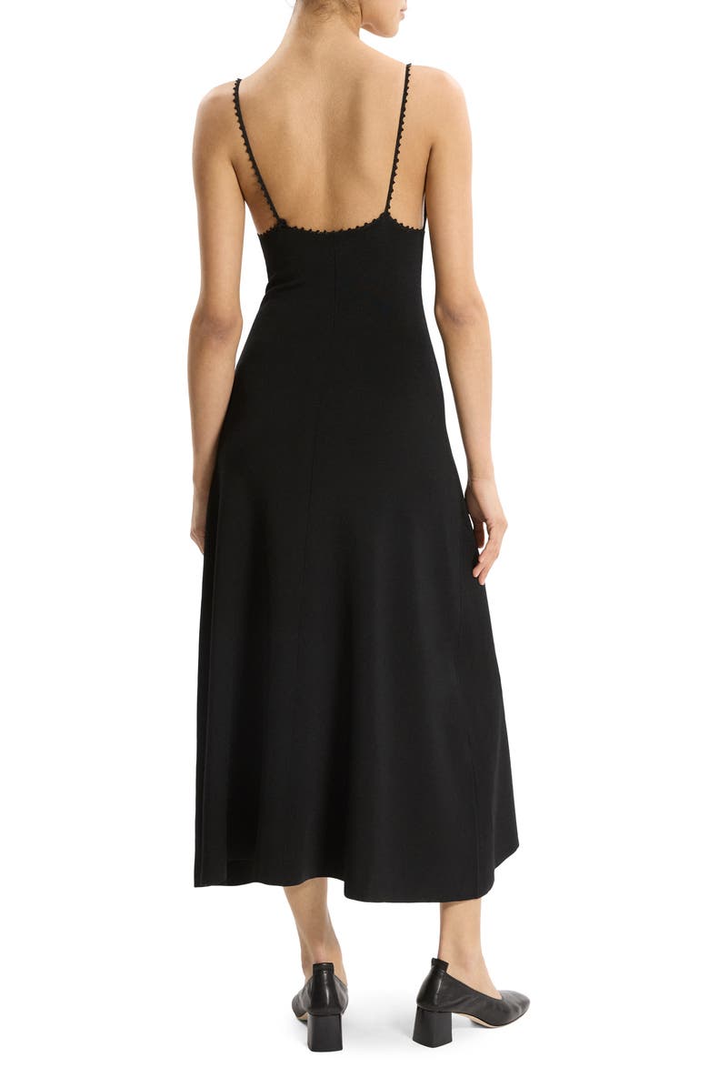 Theory Embroidered Detail Midi Dress, Alternate, color, Black - 001