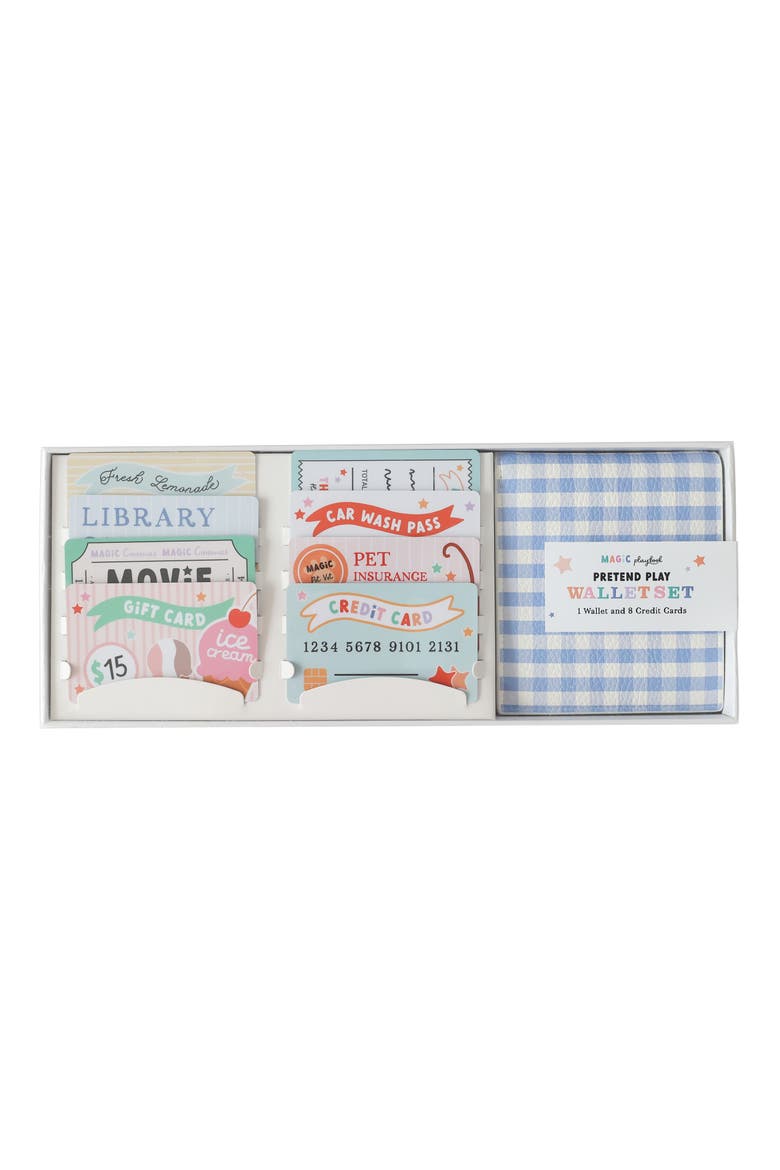 Pretend Wallet & Cards Playset, Main, color, BLUE