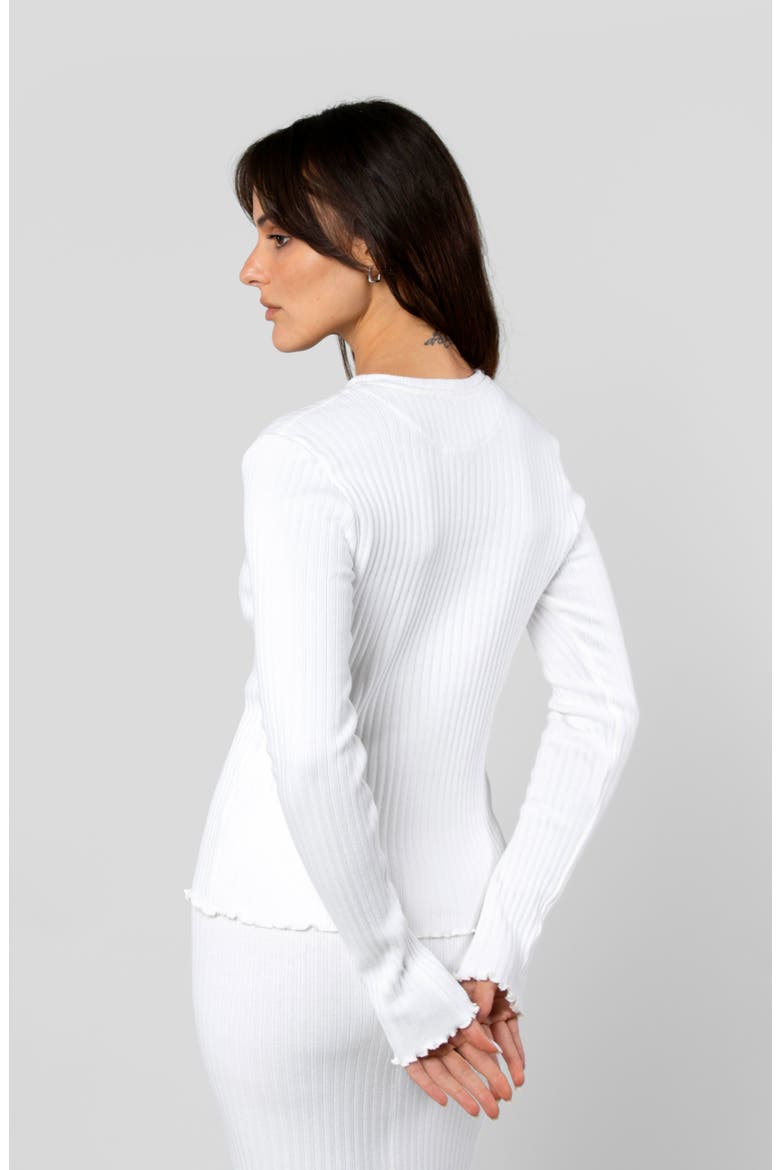 Cotton Rib Long Sleeve, Alternate, color, Ivory