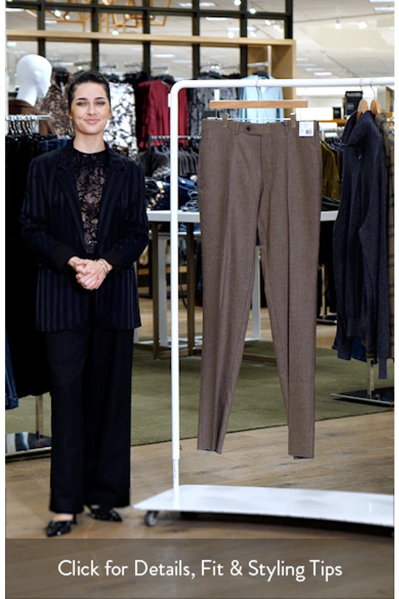 Harker Flat Front Stretch Wool & Cashmere Dress Pants video