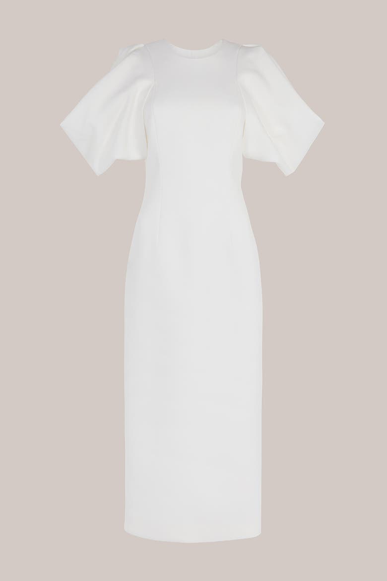 Calita Crepe Bridal Dress, Alternate, color, Ivory