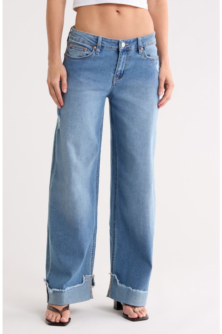 Cuffed Wide Leg Jeans, Main, color, MEDIUM WASH