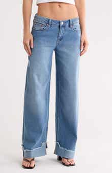 Madden Girl Cuffed Wide Leg Jeans