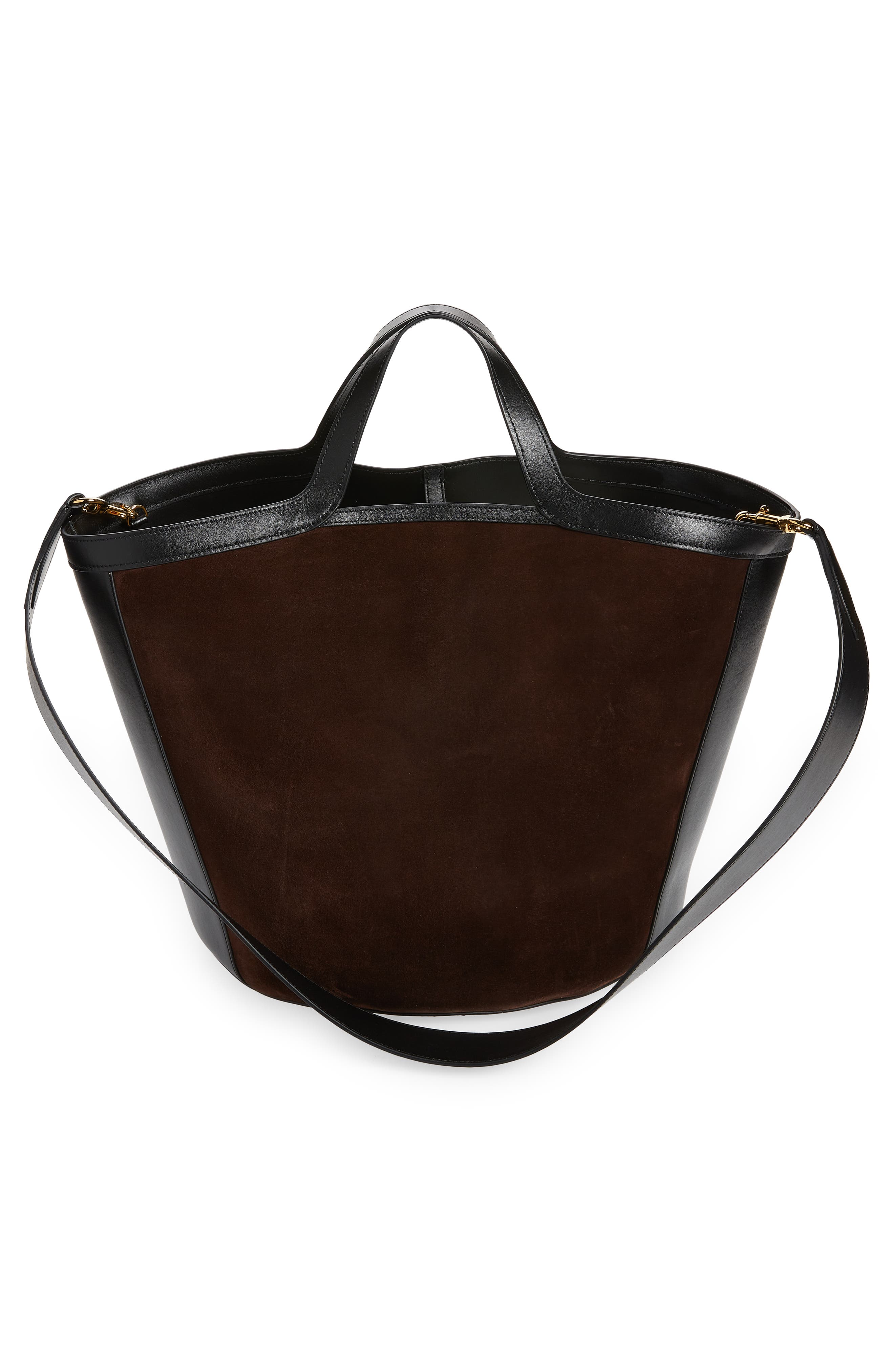 Khaite Nora Suede & Leather Tote, Alternate, color, 