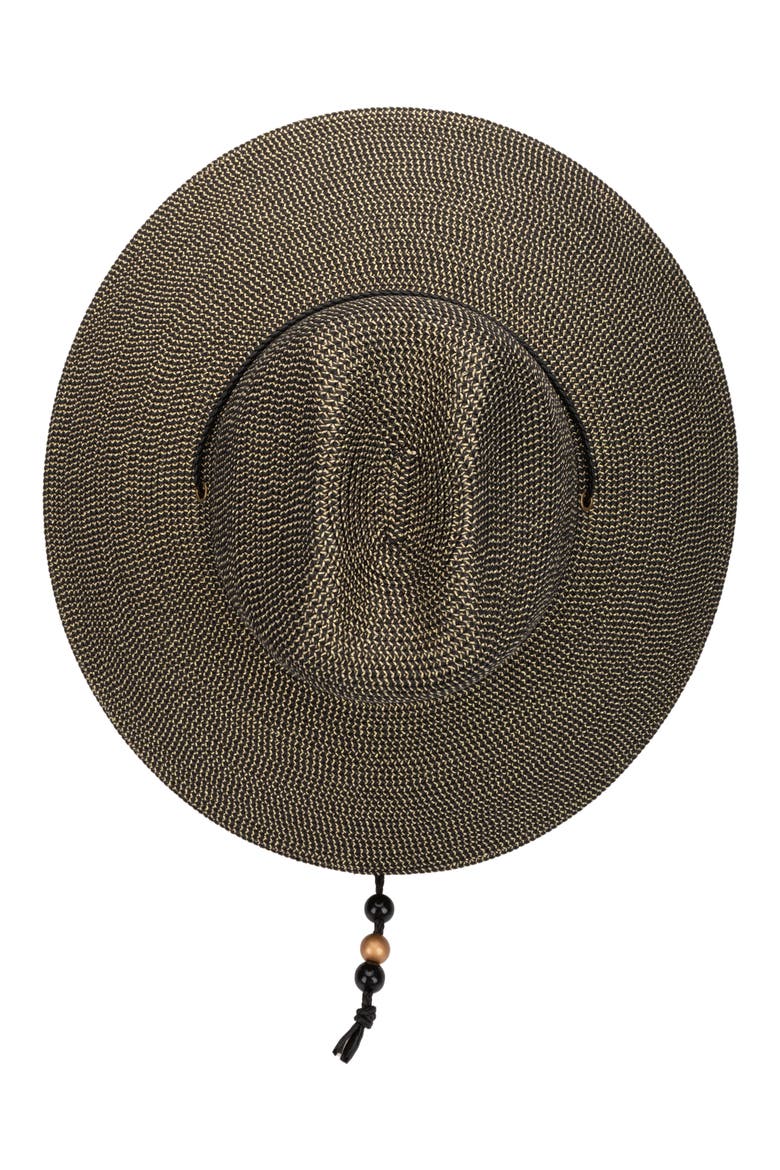 Honey Metallic Straw Lifeguard Hat, Alternate, color, BLACK