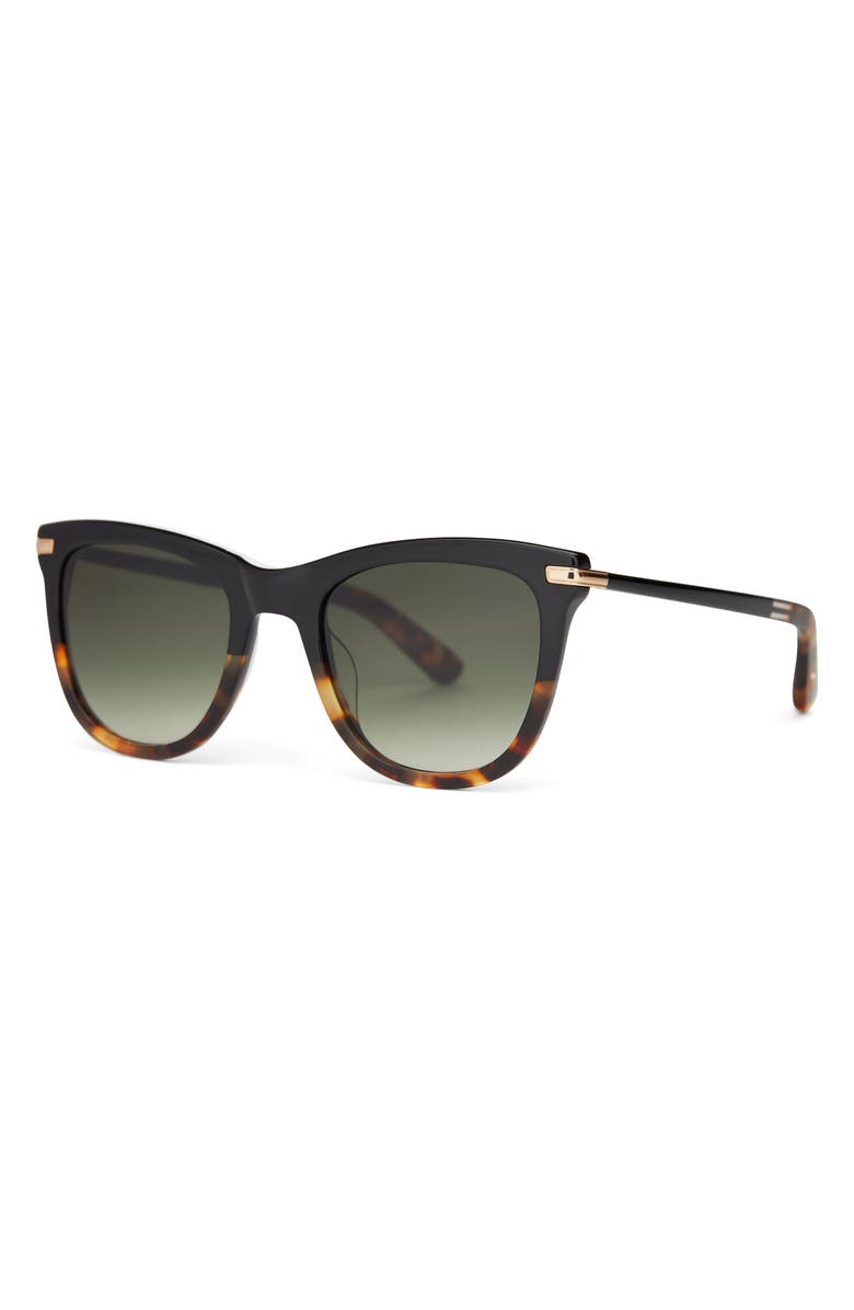 TOMS Victoria 53mm Square Sunglasses, Alternate, color, Black Tort Fade/ Shiny Gold