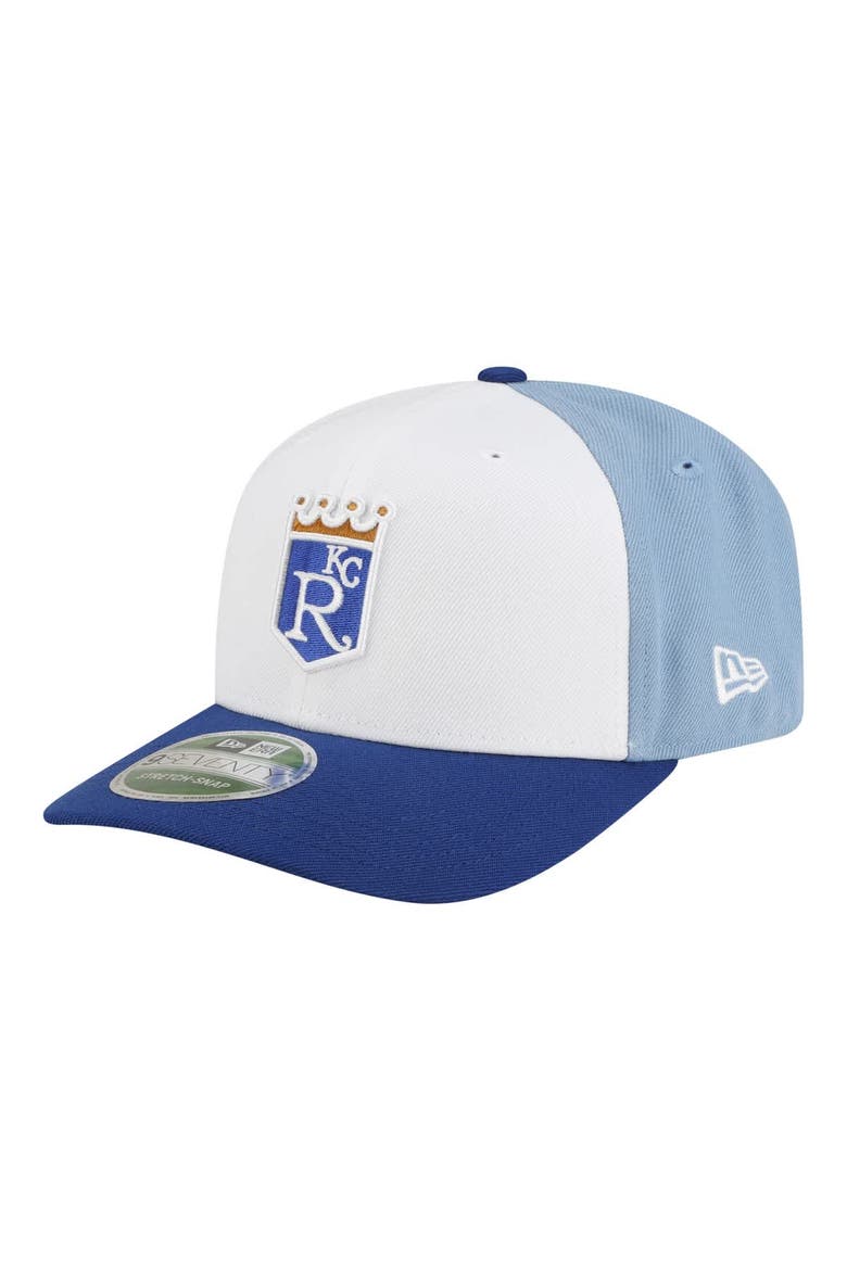 Men's New Era  White/Light Blue Kansas City Royals Player Replica 9SEVENTY Adjustable Hat, Main, color, White