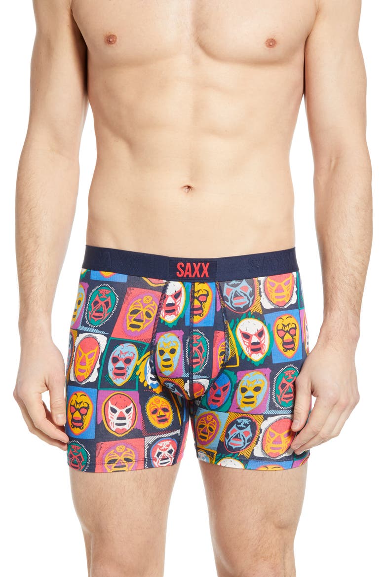 Vibe Luchadores Boxer Briefs, Main, color, NAVY LUCHA LIBRE