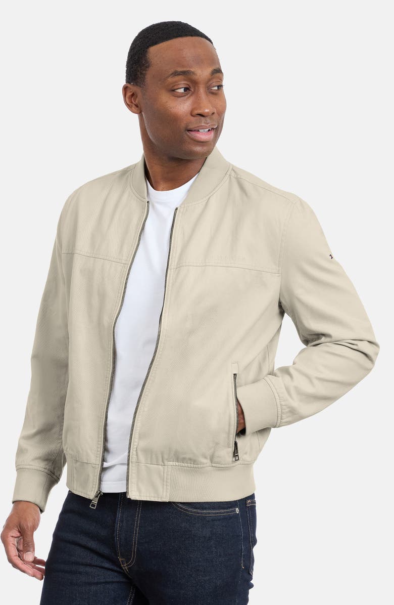 Tommy Hilfiger Cotton Bomber Jacket, Alternate, color, Sand