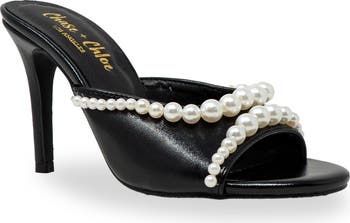 Faux Pearl Embellished Sandal
