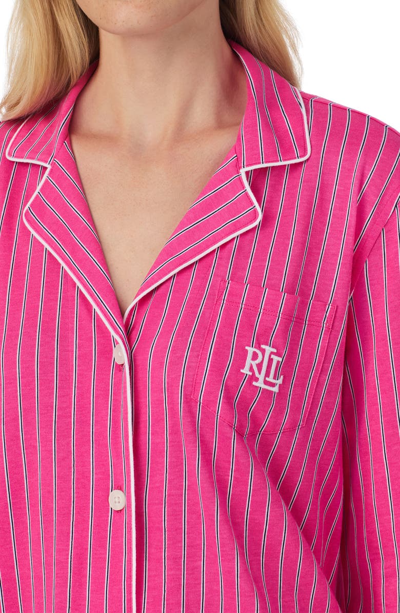 Lauren Ralph Lauren Print Cotton Blend Pajamas, Alternate, color, Pink Stripe