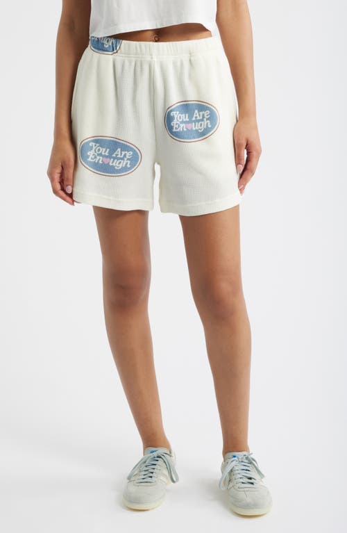 The Mayfair Group You Are Enough High Waist Waffle Knit Shorts