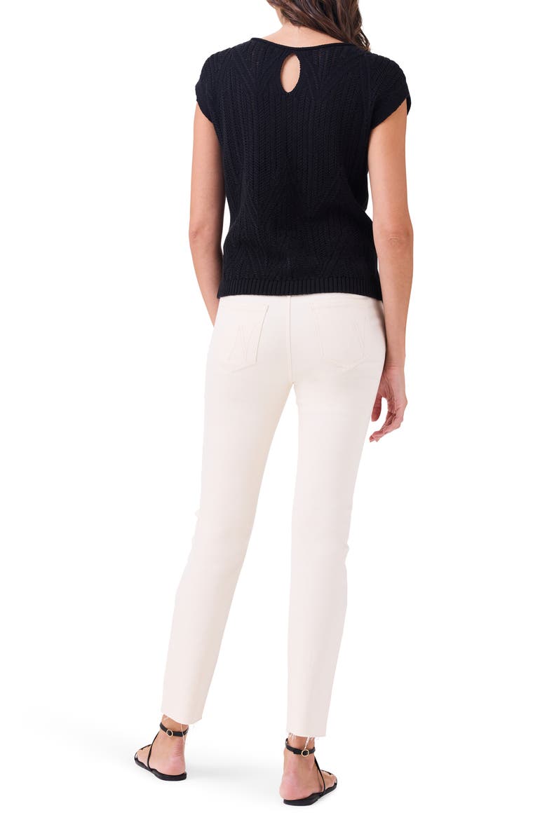 Openwork Sweater Top, Alternate, color, BLACK ONYX
