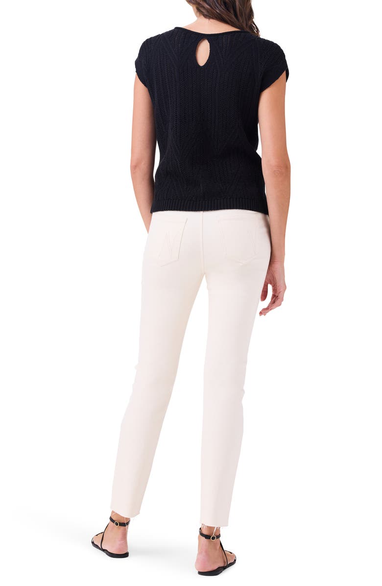 NIC+ZOE Openwork Sweater Top, Alternate, color, Black Onyx