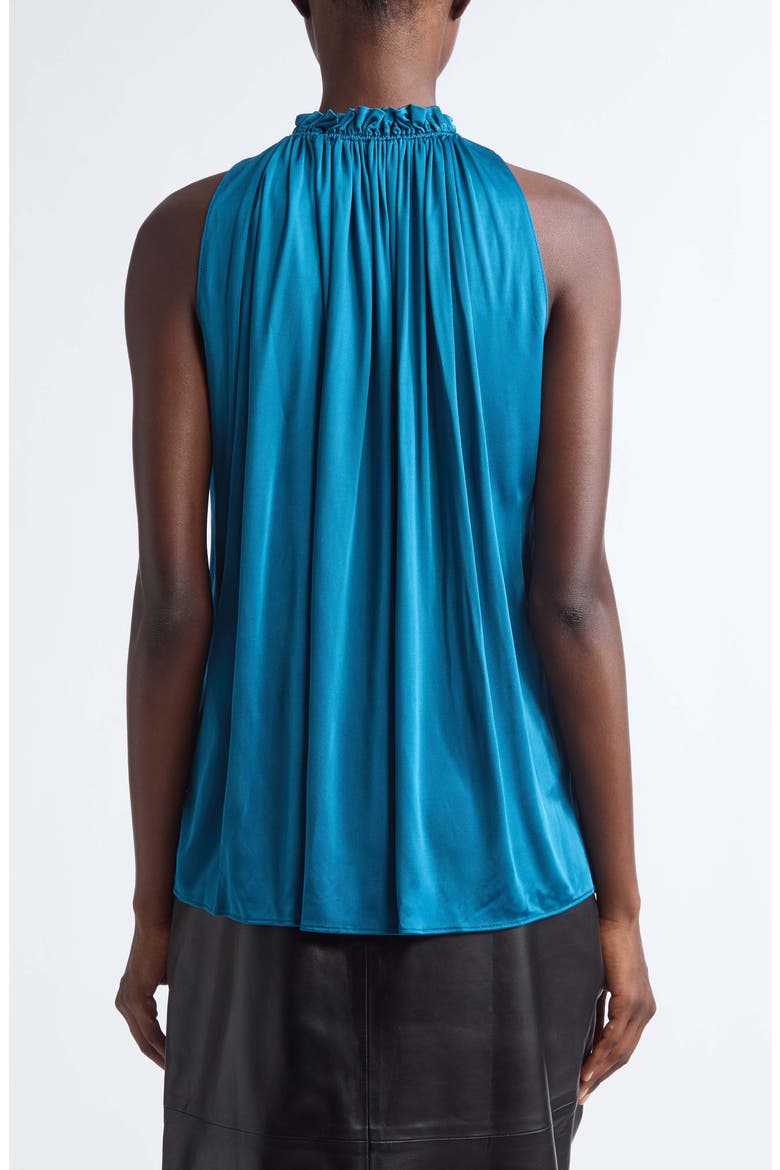 Pleated Viscose Jersey Halter Top, Alternate, color, A49 DEEP BLUE
