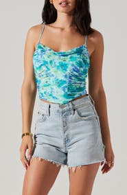 ASTR the Label Tippi Floral Ruched Side Camisole