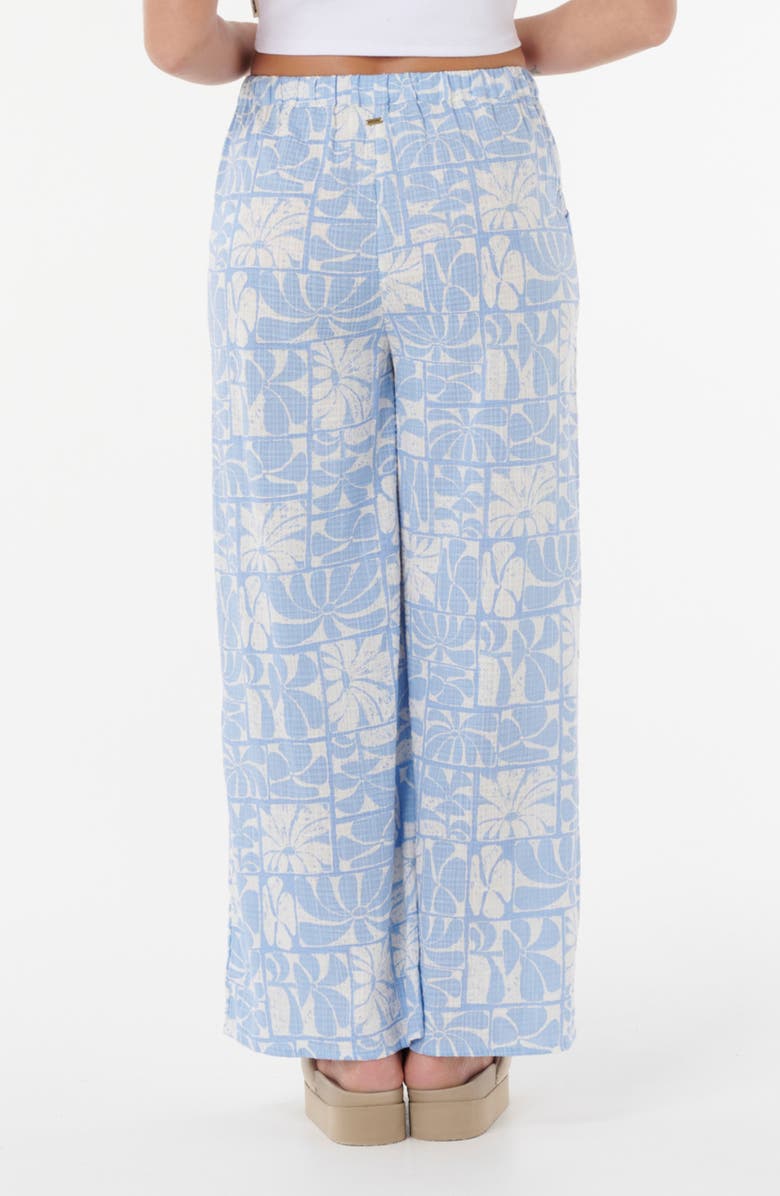 Rip Curl Floral Print Wide Leg Woven Pants, Alternate, color, Blue