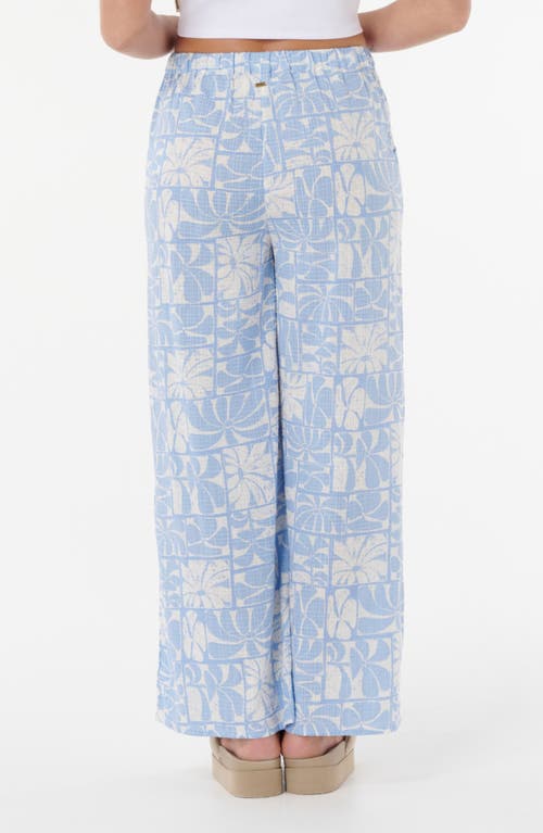 Rip Curl Floral Print Wide Leg Woven Pants In Blue