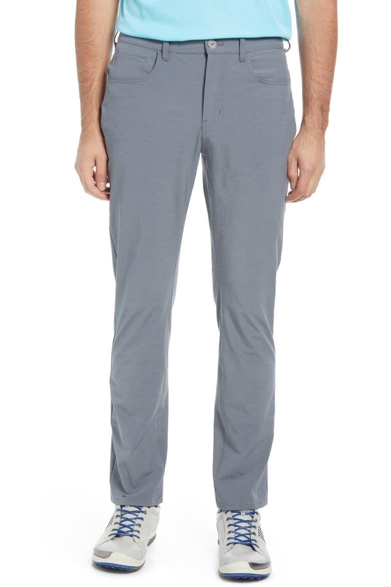 Stretch Five Pocket Golf Pants, Main, color, DK GREY HEATHER