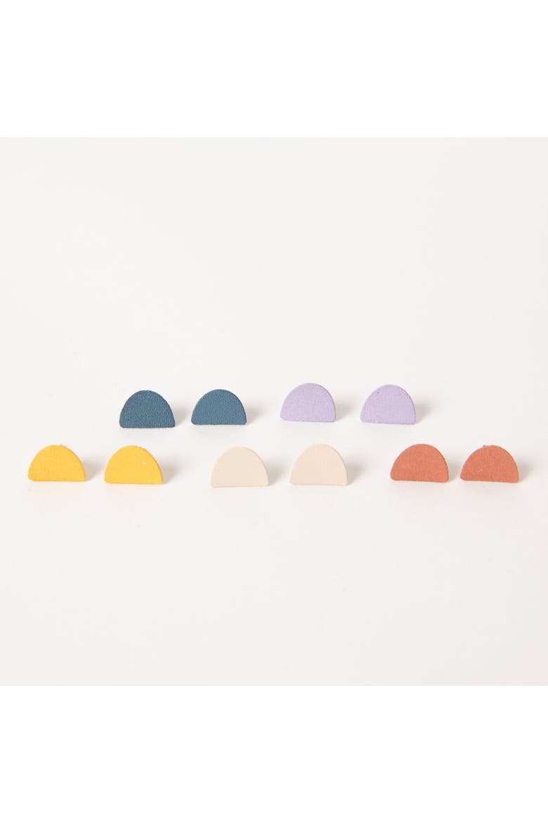 Mound Earrings, Alternate, color, Cobalt