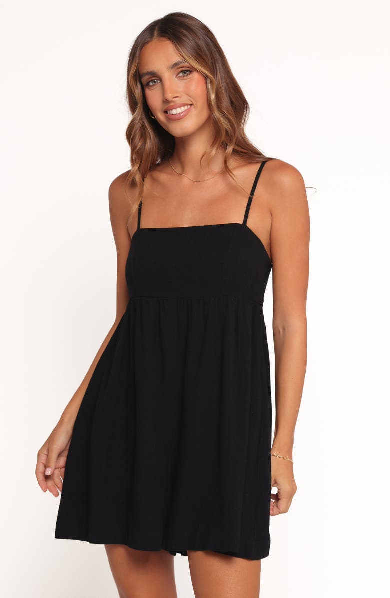 Petal & Pup Quinley Linen Romper, Alternate, color, Black