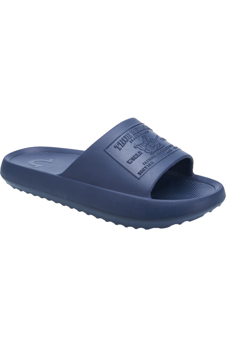True Religion Wayne Logo Single Slide, Main, color, Navy