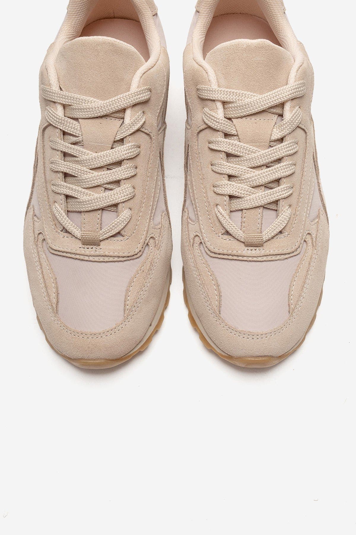 Sahra Leather Sneaker, Alternate, color, Beige Suede