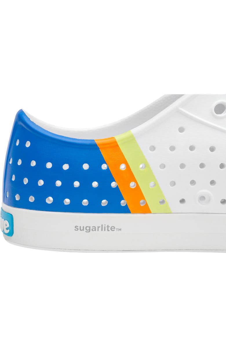 Native Shoes 'Jefferson' Water Friendly Perforated Sneaker, Alternate, color, Shell White/ Uv Blue Block
