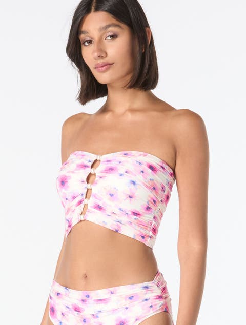 Bandeau Shirred Bikini Swim Top