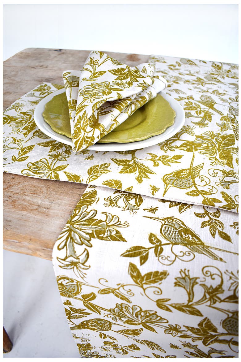 Honeysuckle Table Runner, Alternate, color, CHARTREUSE