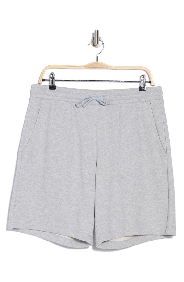 Z by Zella Zone 8-Inch French Terry Drawstring Shorts, Alternate, color, Grey Silk Light Heather