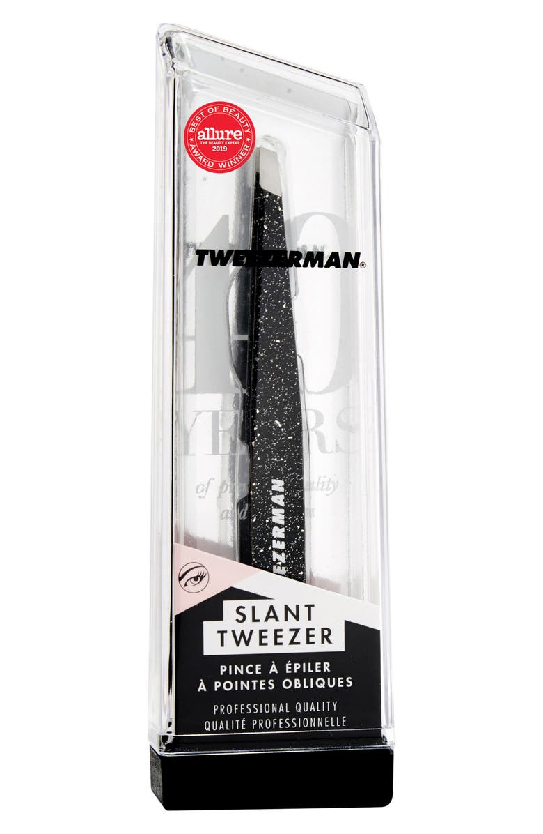 TWEEZERMAN Dusted Onyx Slant Tweezer, Alternate, color, Onyx