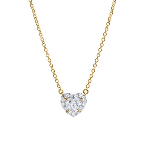 Fiona 14K Gold Lab Grown Diamond Heart Necklace - 0.75 ct