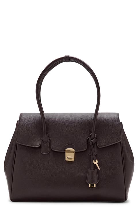 Medium City Faux Leather Satchel