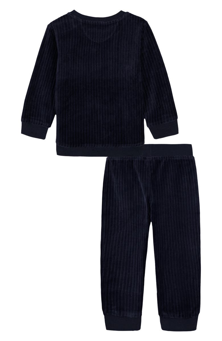 Nautica Sail Print Velour Sweater & Pants Set, Alternate, color, Navy