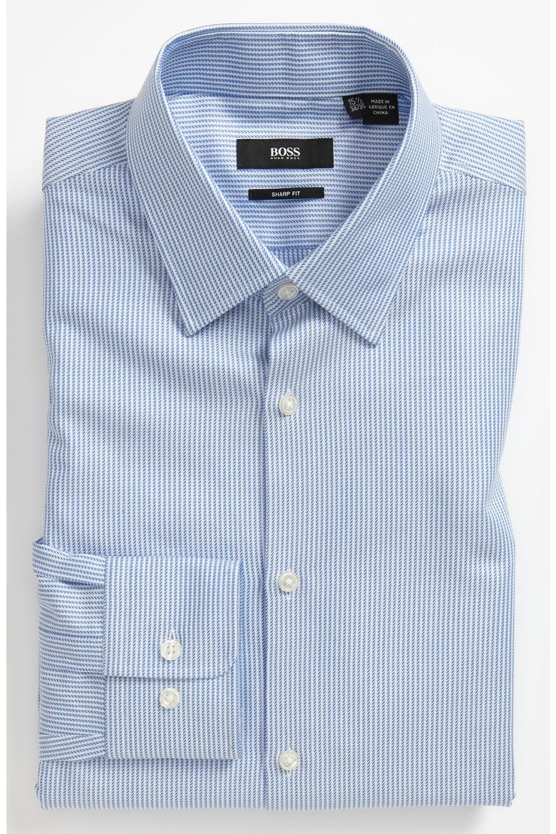 Black Sharp Fit Dress Shirt, Main, color, BLUE