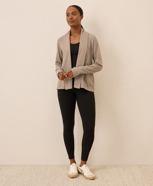 Pact Luxe Stretch Jersey Swing Cardigan In Brown