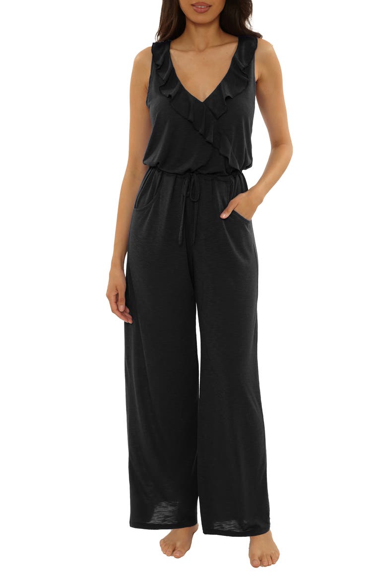 Breezy Basic Cover-Up Jumpsuit, Main, color, BLACK