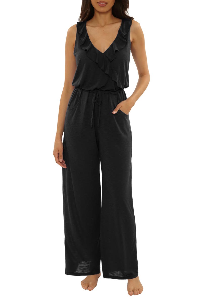 Becca Breezy Basic Cover-Up Jumpsuit, Main, color, Black