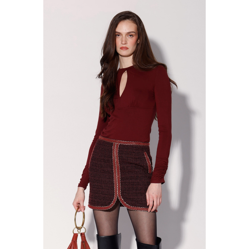 Walter Baker Charlie Top In Burgundy