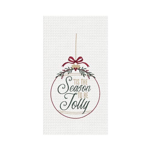 C & F Home C&f Home Season To Be Jolly Ornament Towel In White