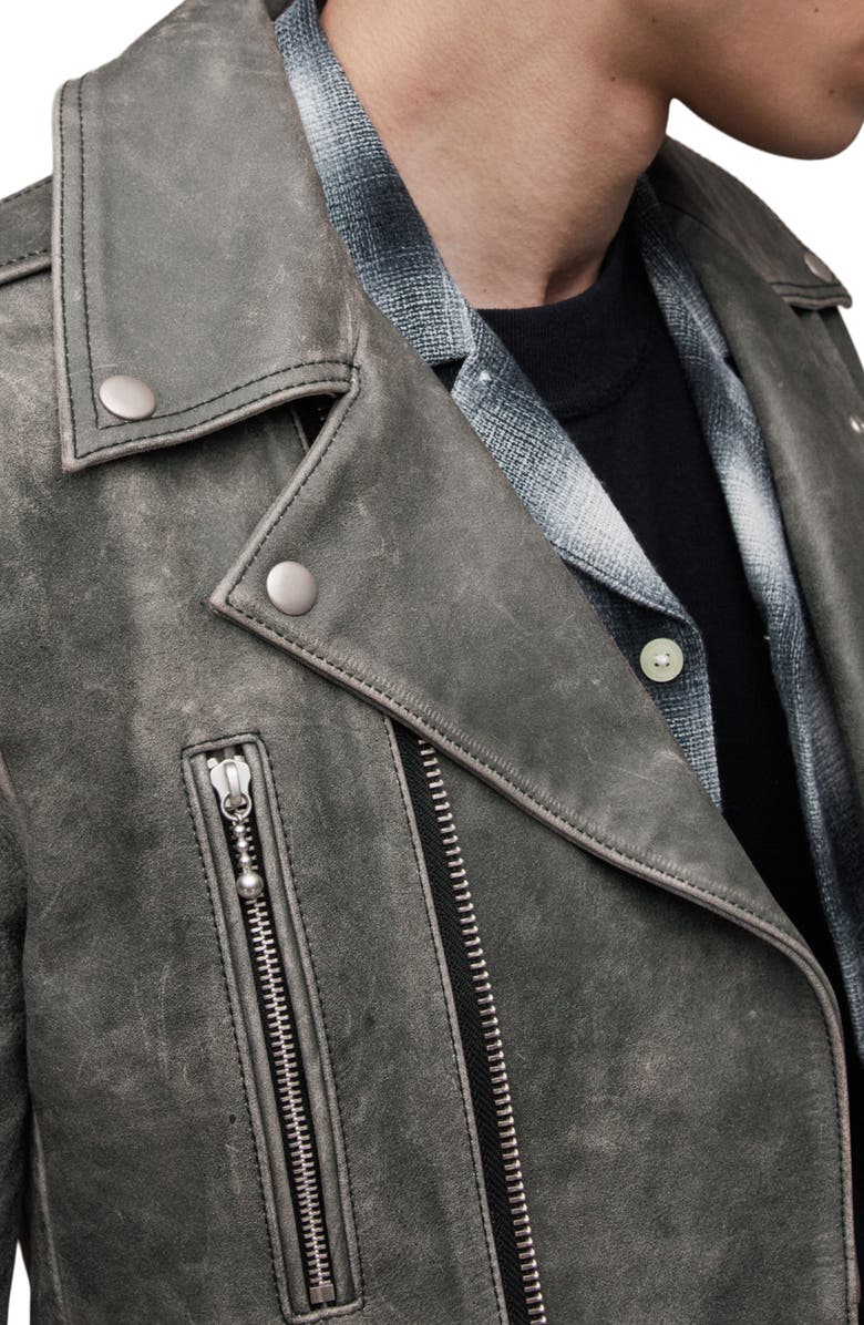 AllSaints Ark Leather Biker Jacket, Alternate, color,